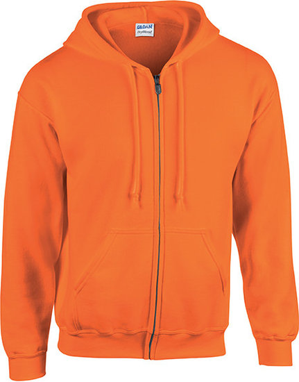 Gildan Hoodie rits oranje