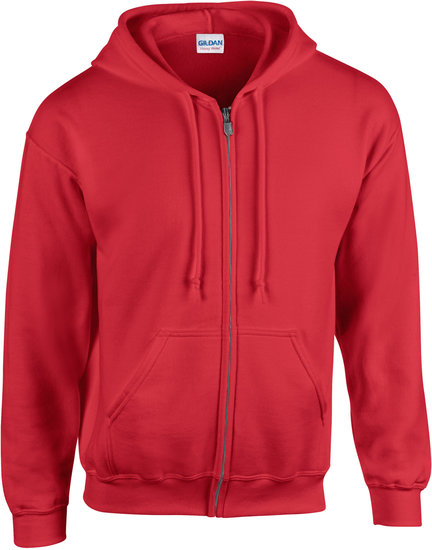 Gildan Hoodie rits rood