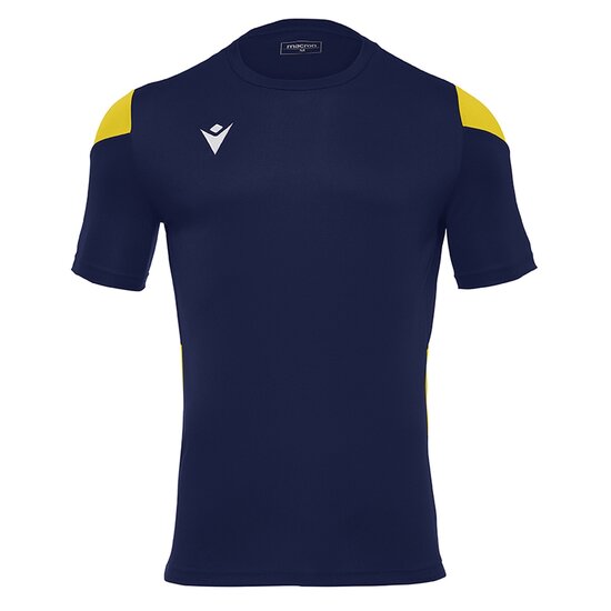 Macron Polis sportshirt navy geel