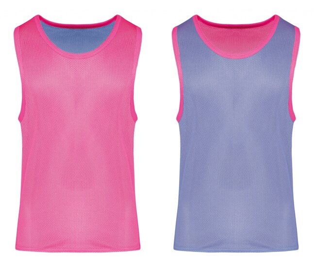 Reversible omkeerbaar hesje roze blauw