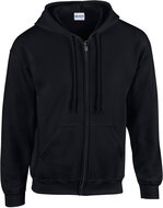 Gildan Hoodie rits zwart