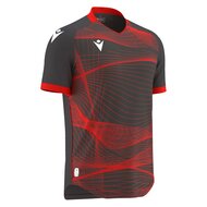 Macron Wyvern shirt - antraciet/neon rood